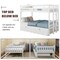 Dark Brown White Wood 4-in-1 Convertible Bunk Bed with Trundle and Ladder
